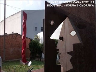 ELEMENTOS
GRAFICOS
PUNTO
LINEA
Punto
Geométrico
Punto
abstracto
Punto de
fuga
Punto
invisible
Punto central
geométrica
poligonal
Quebradas
angulares
curvas
vertical horizontal diagonal
45” 90” 115”
lineales geométricas
Sin volumen, ni
área
Serie de
puntos
Dirección en el
espacio
Cuerpo físico visible,
sin condiciones de luz
En el centro
del plano
FORMAS GEOMETRICAS – TEXTURA
INDUSTRIAL – FORMA BIOMORFICA
 