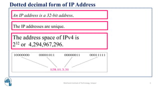 Network layer addressing used for Internet Protocol | PPTX