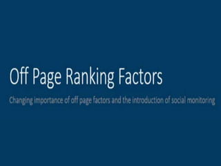 Off Page Factors are Still King 