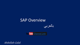 SAP Overview
Abdullah Galal
‫بالعربي‬
Channel Link
 