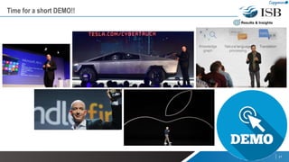 Time for a short DEMO!!
17
Results & Insights
 