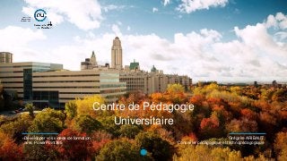 Développer vos vidéos de formation
avec PowerPoint365
Centre de Pédagogie
Universitaire
Grégoire ARIBAUT
Conseiller pédagogique et technopédagogique
 