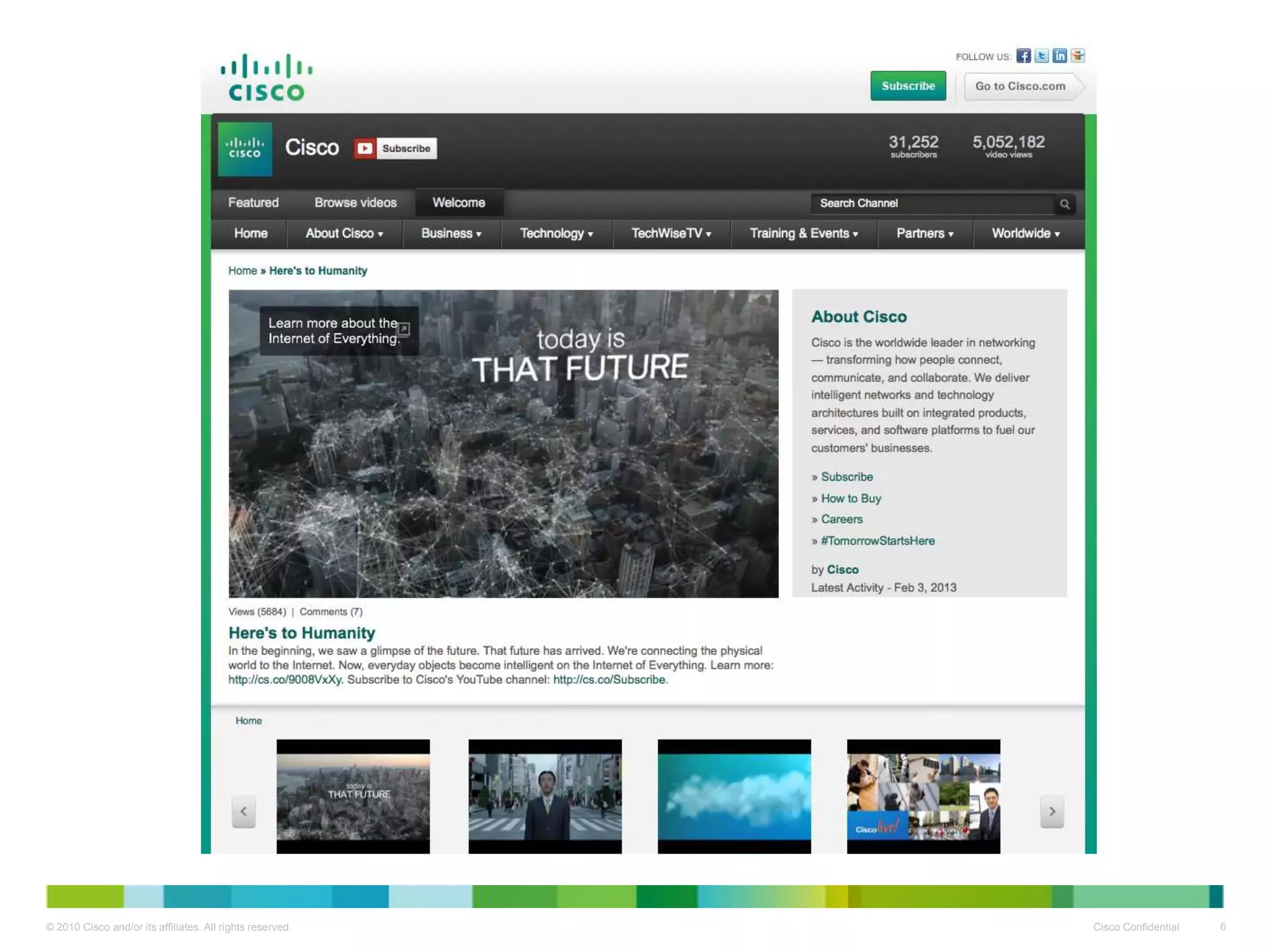 © 2010 Cisco and/or its affiliates. All rights reserved.   Cisco Confidential   6
 