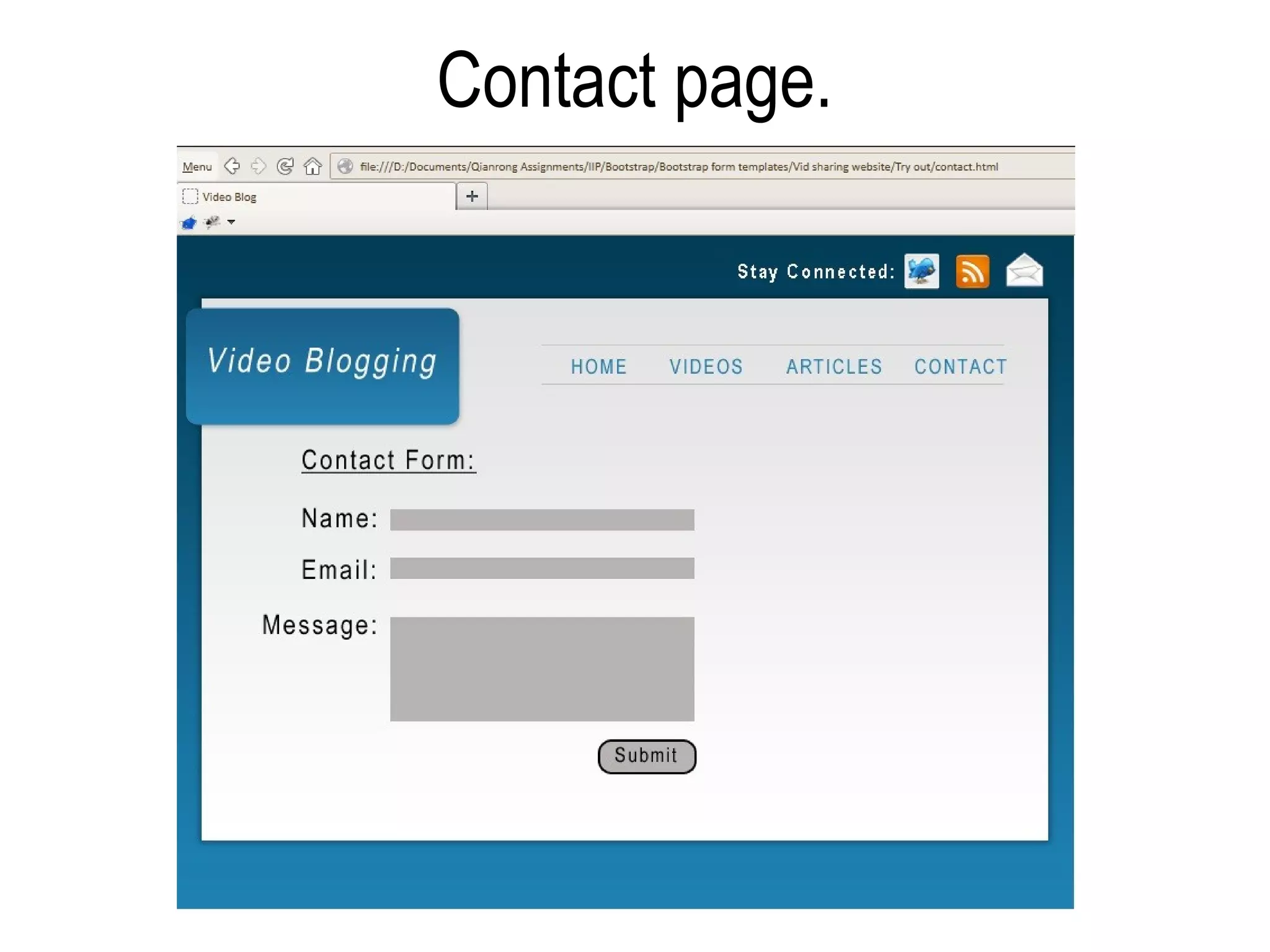 Contact page.
 