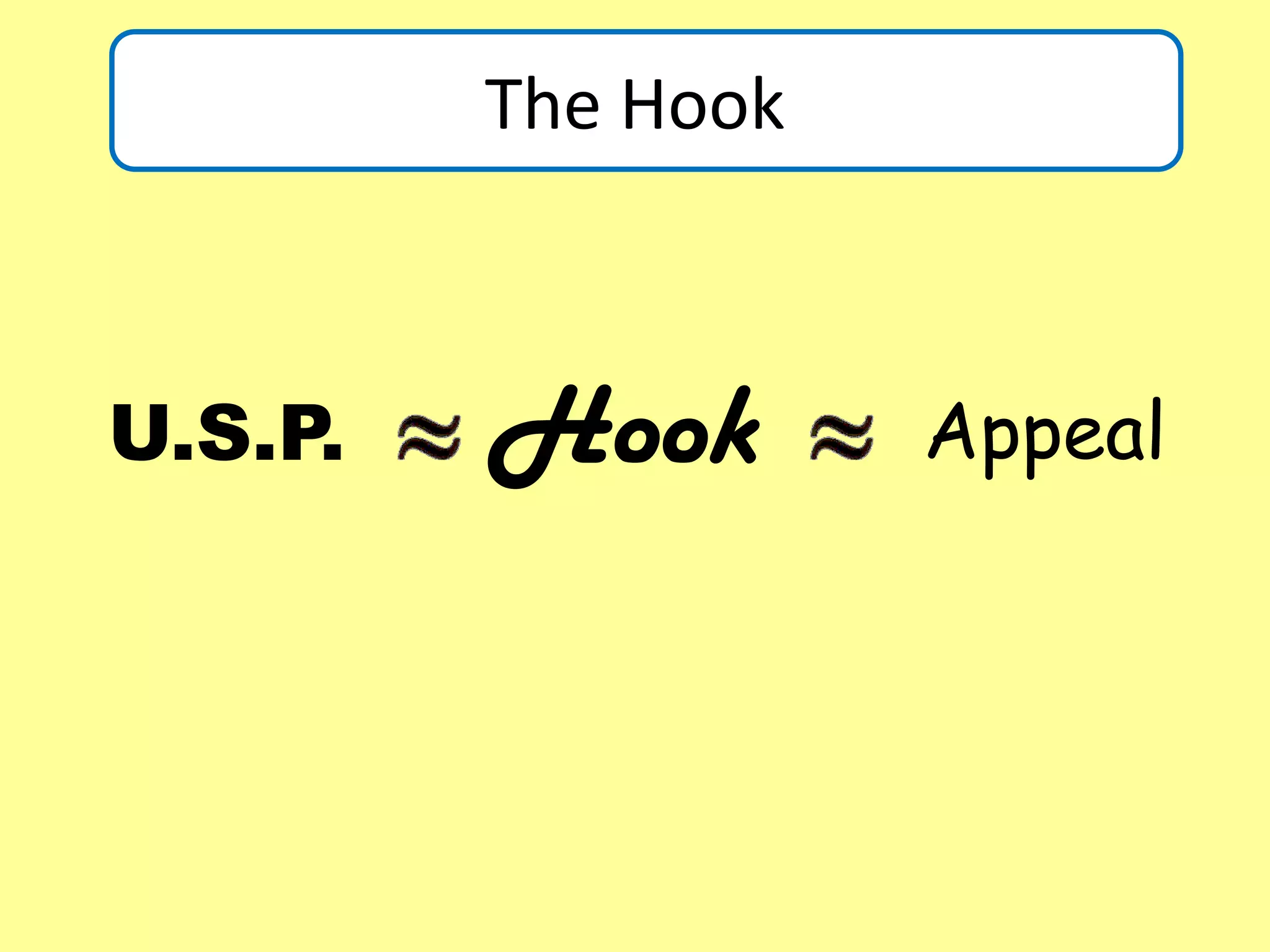 Is this a Book background?
The Hook
HookU.S.P. Appeal
 