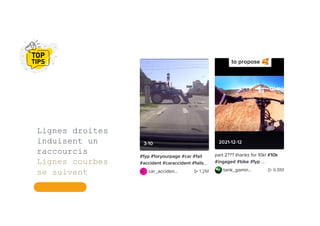 Lignes droites
induisent un
raccourcis
Lignes courbes
se suivent
 