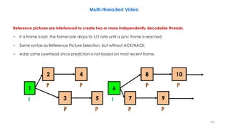 Reference pictures are interleaved to create two or more independently decodable threads.
− If a frame is lost, the frame ...