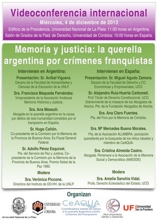 " Memoria y justicia: La querella argentina por crímenes franquistas"