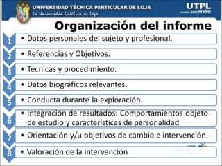 Organización del informe 