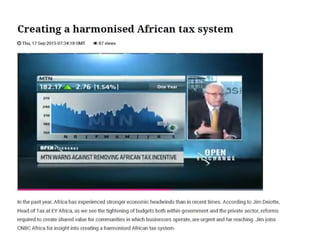Video  creating a harmonised african tax system   cnbc africa