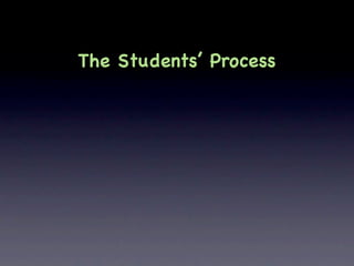 The Students’ Process
 
