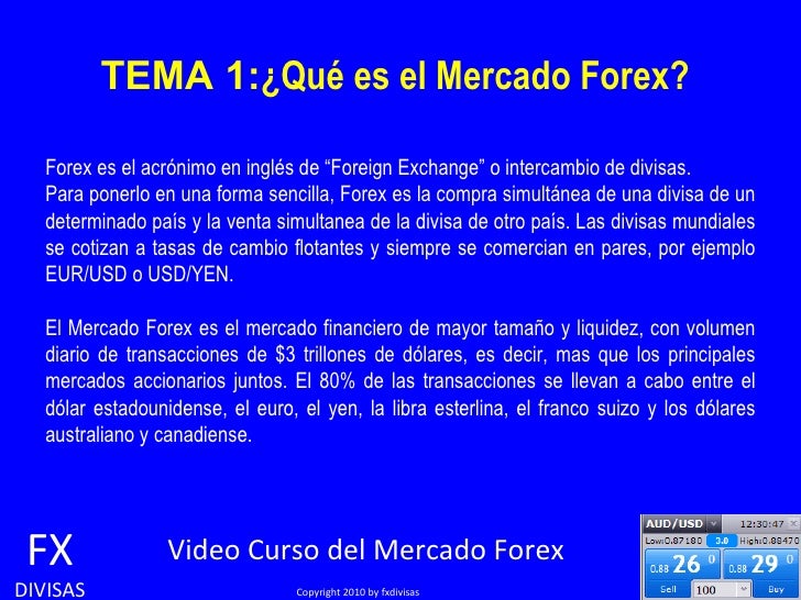 Mercado forex ejemplo