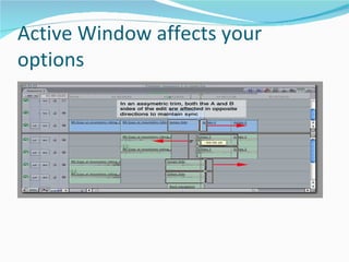 Active Window affects your options 