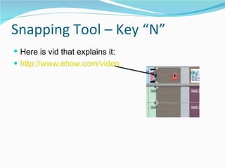 Snapping Tool – Key “N” Here is vid that explains it: http://www.ehow.com/video_4442326_assembling-clips-snapping-final-cut.html 