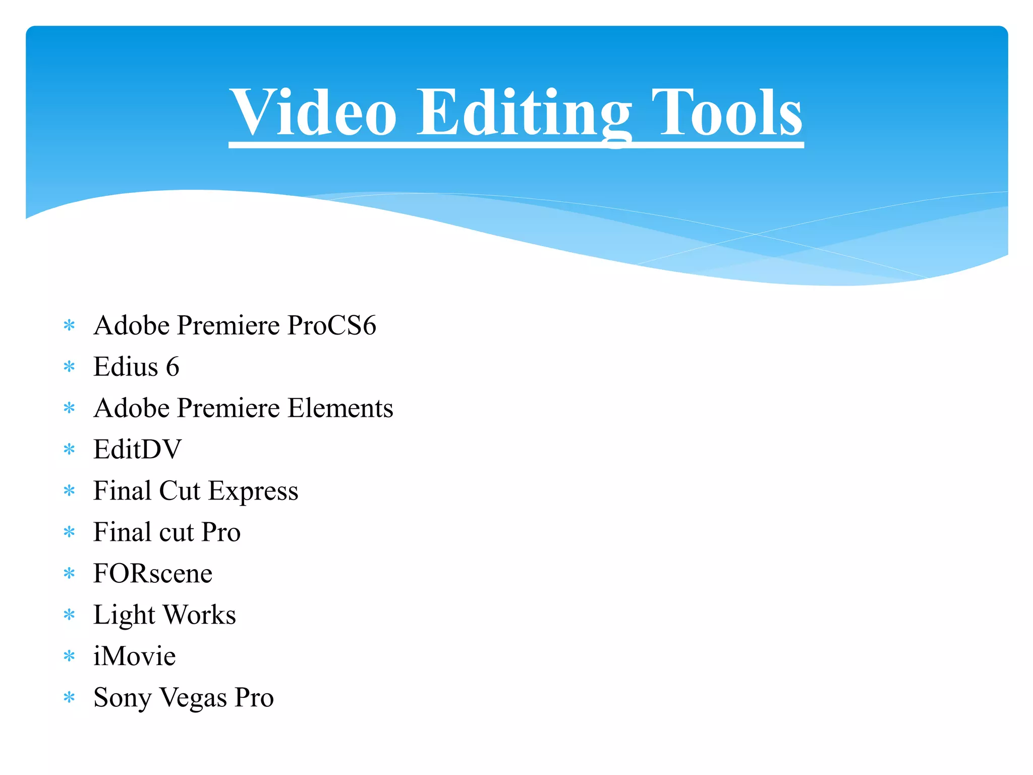 Video Editing PPT PPT