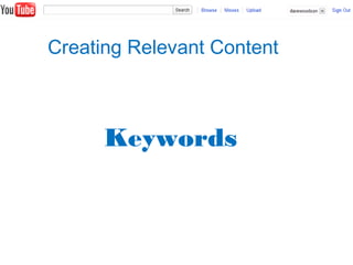 Creating Relevant Content
Keywords
 