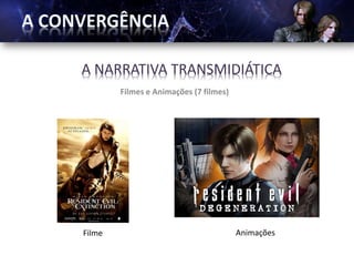 A NARRATIVA TRANSMIDIÁTICA
        Filmes e Animações (7 filmes)




Filme                                   Animações
 