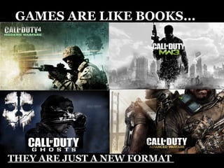 GAMES ARE LIKE BOOKS...
THEY ARE JUST A NEW FORMAT
 