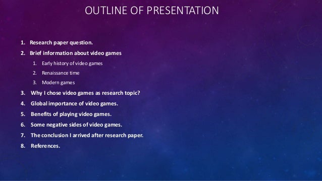 Video game research paper
