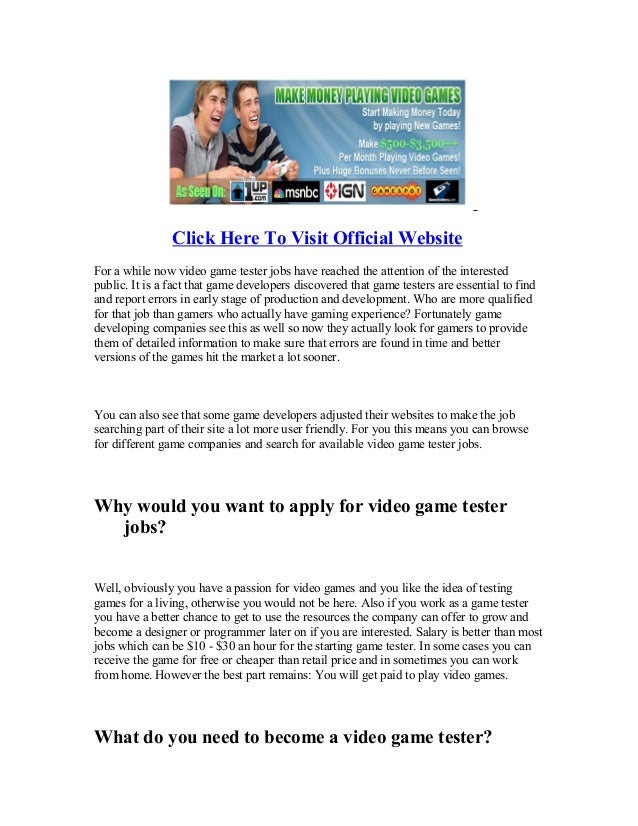 Video game tester jobs review Legit or scam