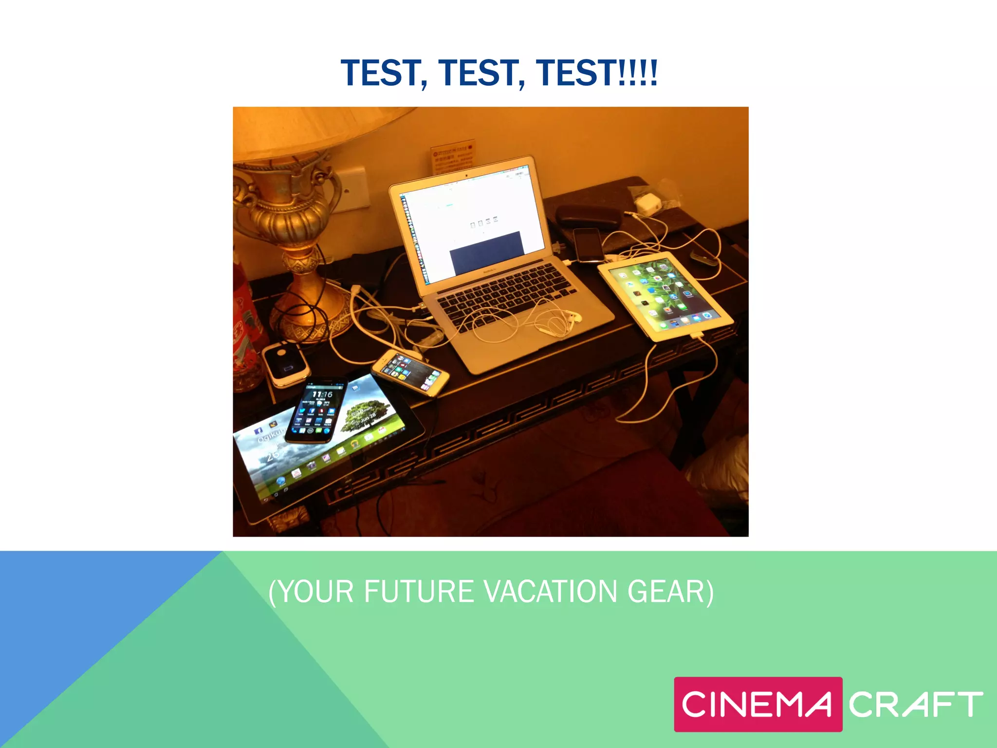 TEST, TEST, TEST!!!!

(YOUR FUTURE VACATION GEAR)

 