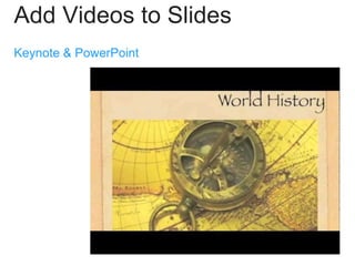Add Videos to Slides
Keynote & PowerPoint