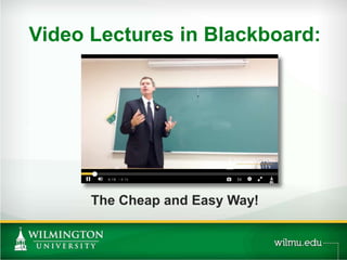Video Lectures in Blackboard:
The Cheap and Easy Way!
 