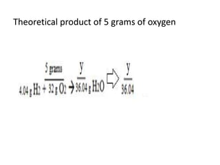 Theoretical product of 5 grams of oxygen
 