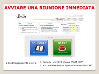 BusinessMENU1.Home  -pianificare   -avviare   -invitare   -preferenze2.Riunioni  -visualizzare riunioni  -cercarle  -vedere widget3.Contenuti -caricare file  -gestire file4.Account-modificare  -impostare preferenze