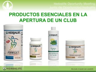 PRODUCTOS ESENCIALES EN LA
   APERTURA DE UN CLUB
 