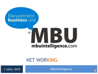MBUintelligence 1 Julho, 2010 NET WORKINGs ® NET WORKINGs MBUintelligence 1 Julho, 2010 