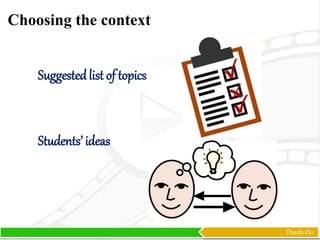 Thanh Do
Suggestedlist of topics
Students’ ideas
Choosing the context
 