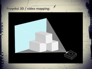Proyeksi 3D / video mapping:
 