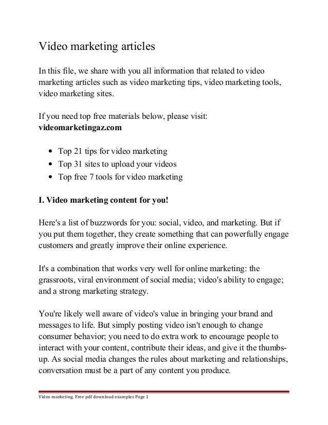 Articles Examples List