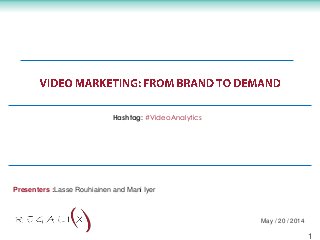 Presenters :Lasse Rouhiainen and Mani Iyer
May / 20 / 2014
Hashtag: #VideoAnalytics
1
 