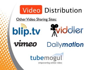 Video Distribution
Other Video Sharing Sites:
 