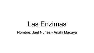 Las Enzimas
Nombre: Jael Nuñez - Anahi Macaya
 
