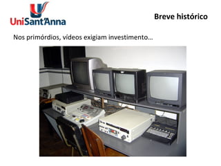 Breve histórico Nos primórdios, vídeos exigiam investimento… 