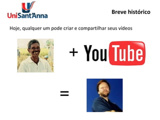Breve histórico Hoje, qualquer um pode criar e compartilhar seus vídeos + = 