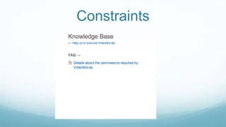 Constraints
 