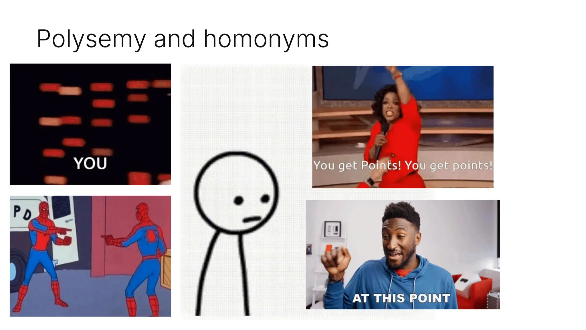 Polysemy and homonyms
 