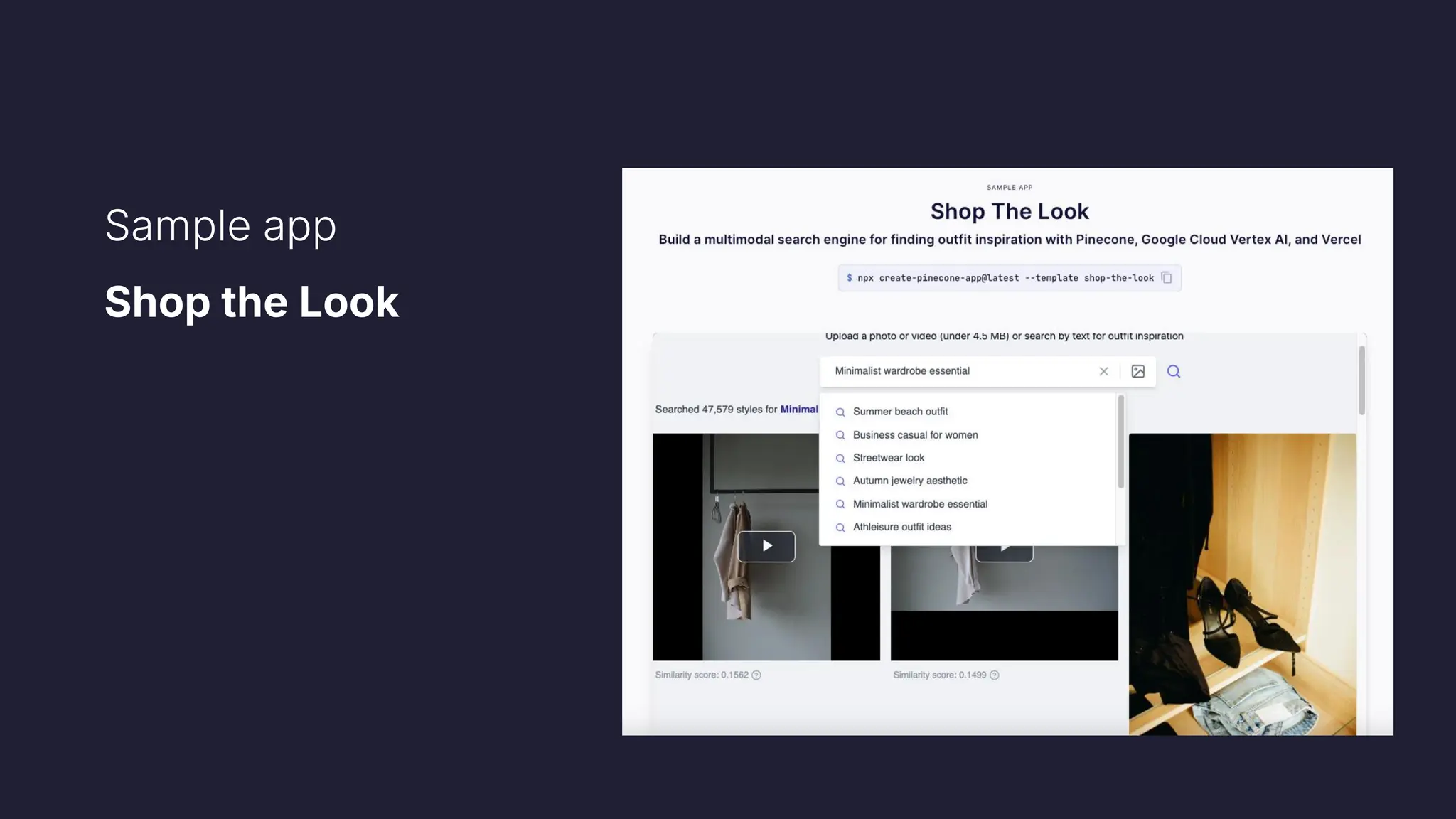 Sample app
Shop the Look
 