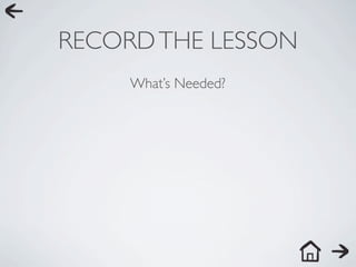 RECORD THE LESSON
     What’s Needed?
 