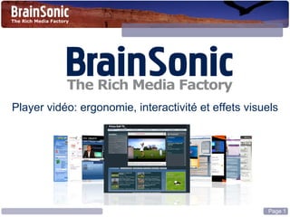 Player vidéo: ergonomie, interactivité et effets visuels 
