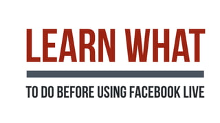 Facebook Live Statistics, Hosting, Classes and Resources