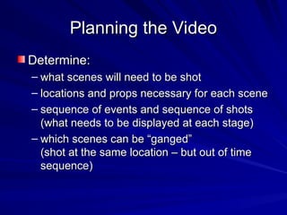 Video Performance Directions Video Production-Principles and Guidelines | PPT