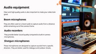 Video Production Equipment and Filmmaking Gear Check-list | PPTX