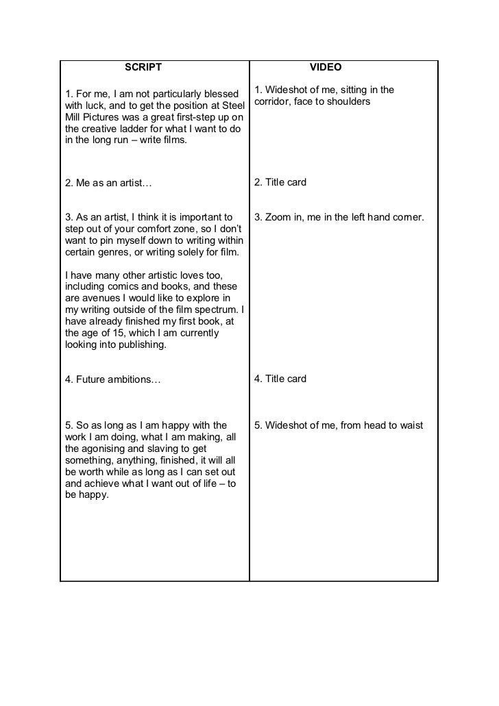 video profile script video video scirpt