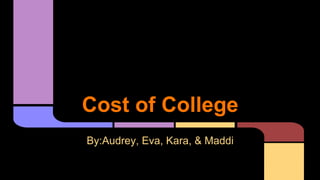 Cost of College
By:Audrey, Eva, Kara, & Maddi
 