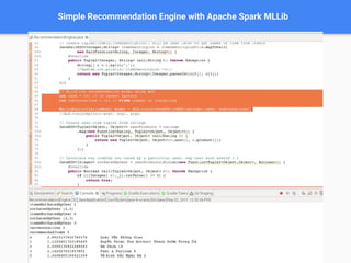 Simple Recommendation Engine with Apache Spark MLLib
 